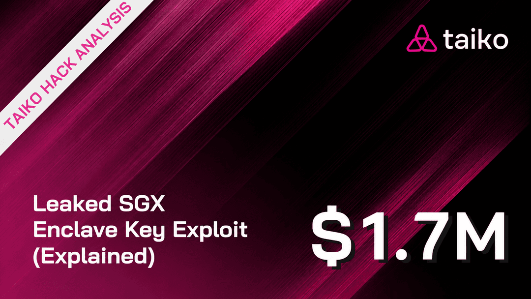 Taiko Bridge $1.7M Leaked SGX Enclave Key Exploit (Explained)