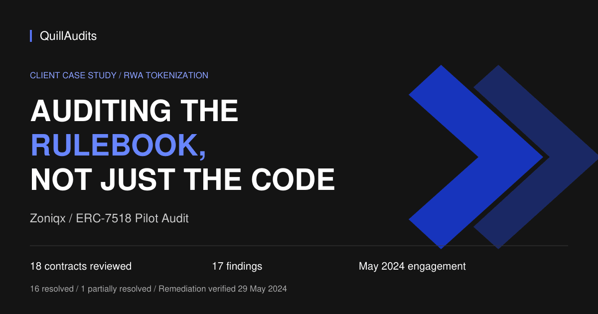 Auditing the Rulebook, Not Just the Code: Zoniqx ERC-7518 Pilot Audit