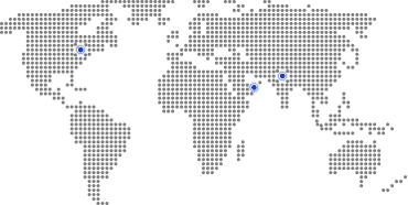 World map showing QuillAudits office locations