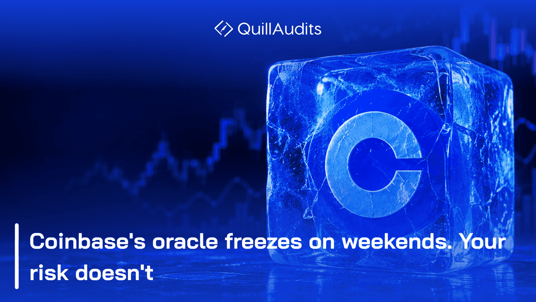 Coinbase's oracle freezes on weekends. Your risk doesn't.