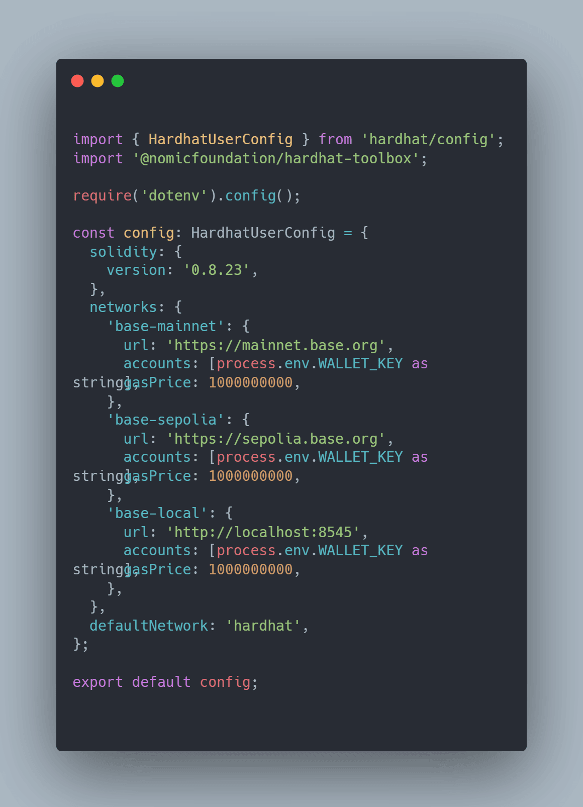 Configuring Hardhat with Base
